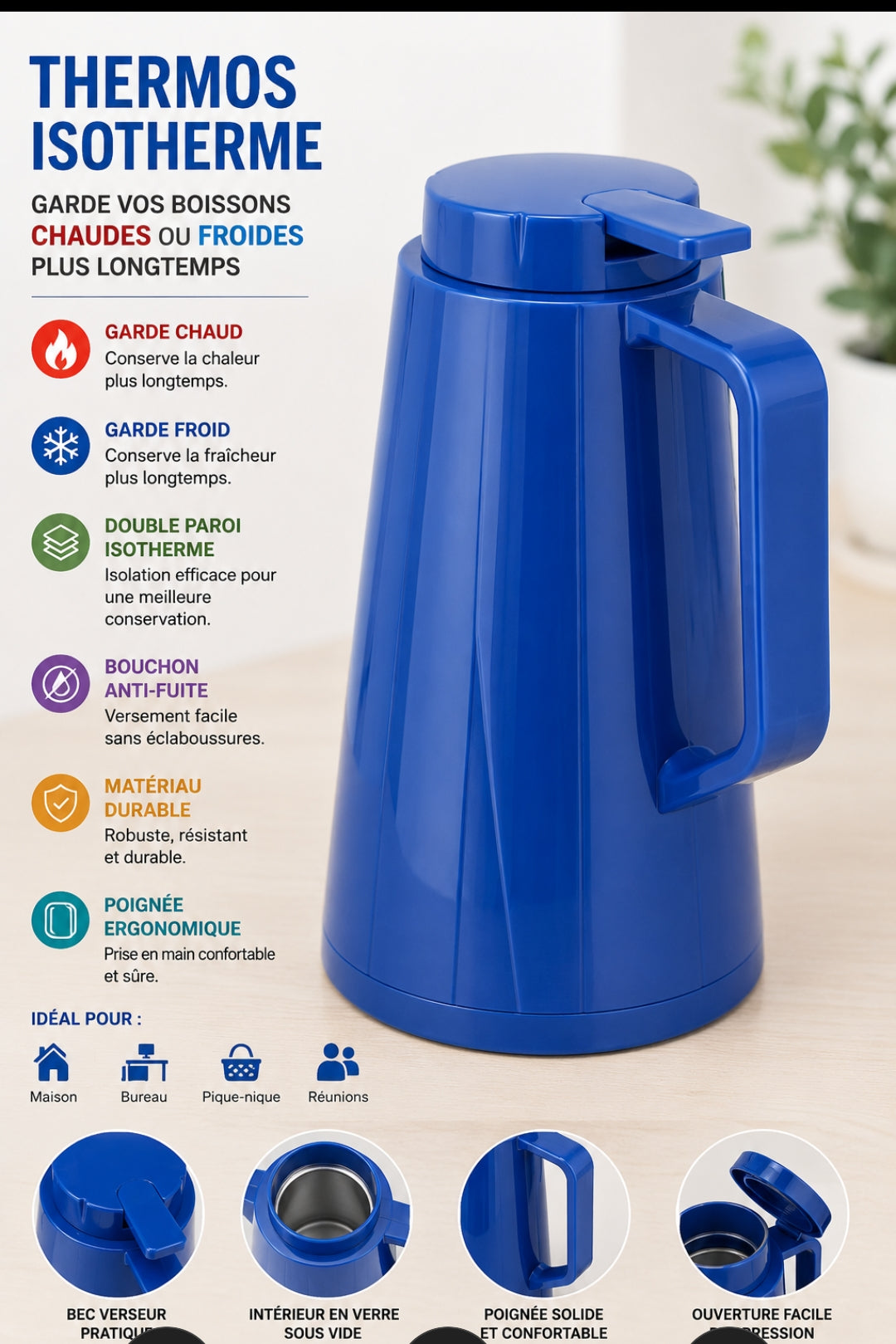 THERMOS DE TABLE ÉLÉGANT 1L