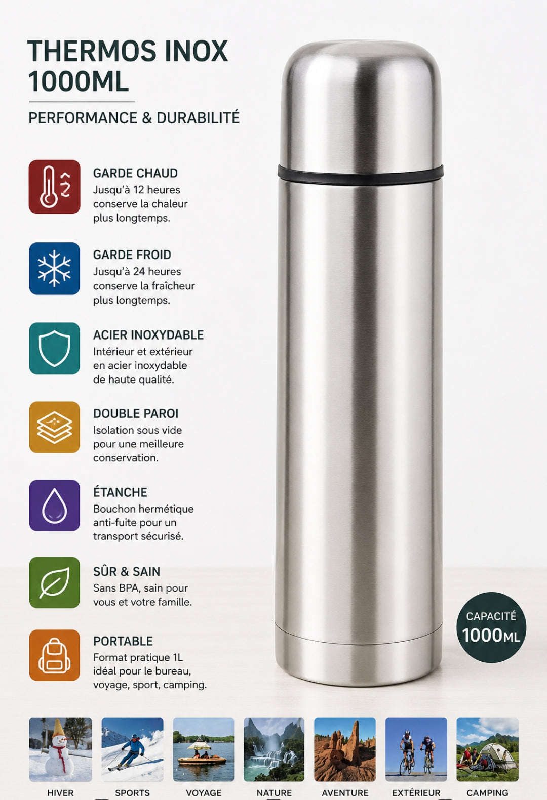 Thermos Inox Premium 1000 ml