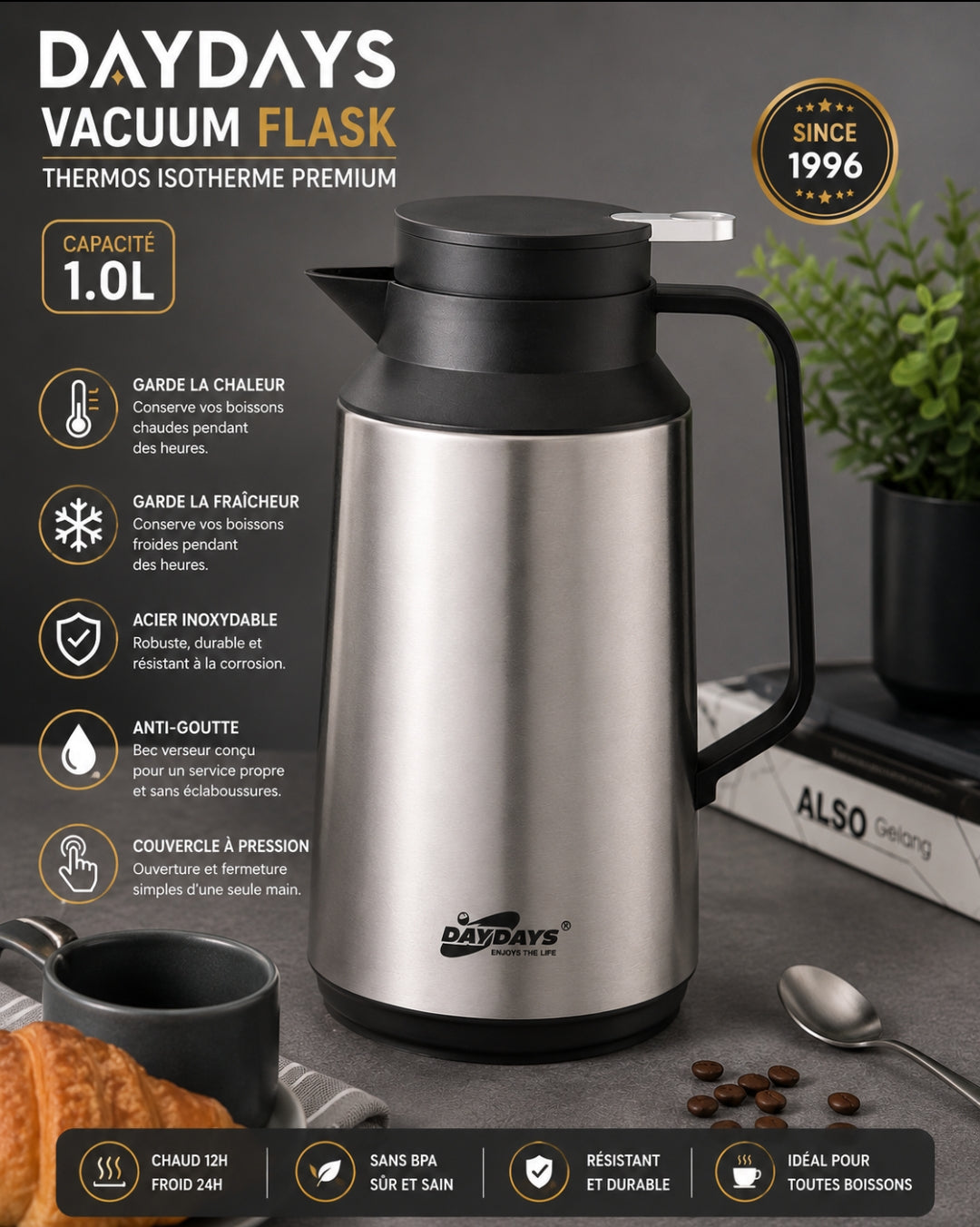 Carafe Isotherme Élégance 1 L