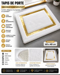 TAPIS DE PORTE PREMIUN BLANC ET OR-ABSORBANT ET ANTIDÉRAPANT