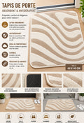 TAPIS DE PORTE DESIGN VAGUES - ABSORBANT ET ANTIDÉRAPANT