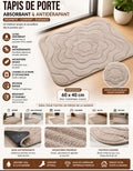 TAPIS DE PORTE FLEUR ÉLÉGANCE -ABSORBANT ET ANTIDÉRAPANT